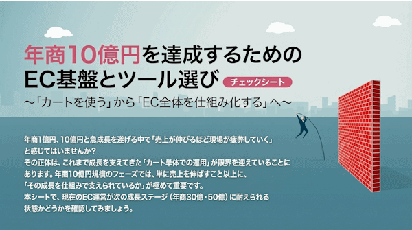 年商10億円企業が選ぶカートシステムの必須条件チェックシート