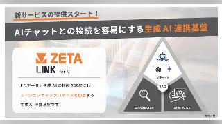 ZETAが生成AI連携基盤「ZETA LINK for AI」をリリース。AIチャットと商品検索・口コミをシームレスに接続