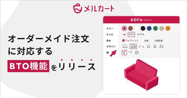 クラウドECサイト構築プラットフォーム「メルカート」、オーダーメイド注文に対応するBTO機能を実装